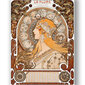 Paveikslas La Plume, Alphonse Mucha, 40x60 cm, Wolf Kult kaina ir informacija | Reprodukcijos, paveikslai | pigu.lt