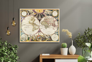 Картина Карта Старого Света 1863, 30x40 см, Wolf Kult цена и информация | Репродукции, картины | pigu.lt