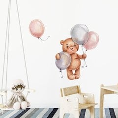 Vaikiškas sienų lipdukas Meškutis su balionais цена и информация | Интерьерные наклейки | pigu.lt