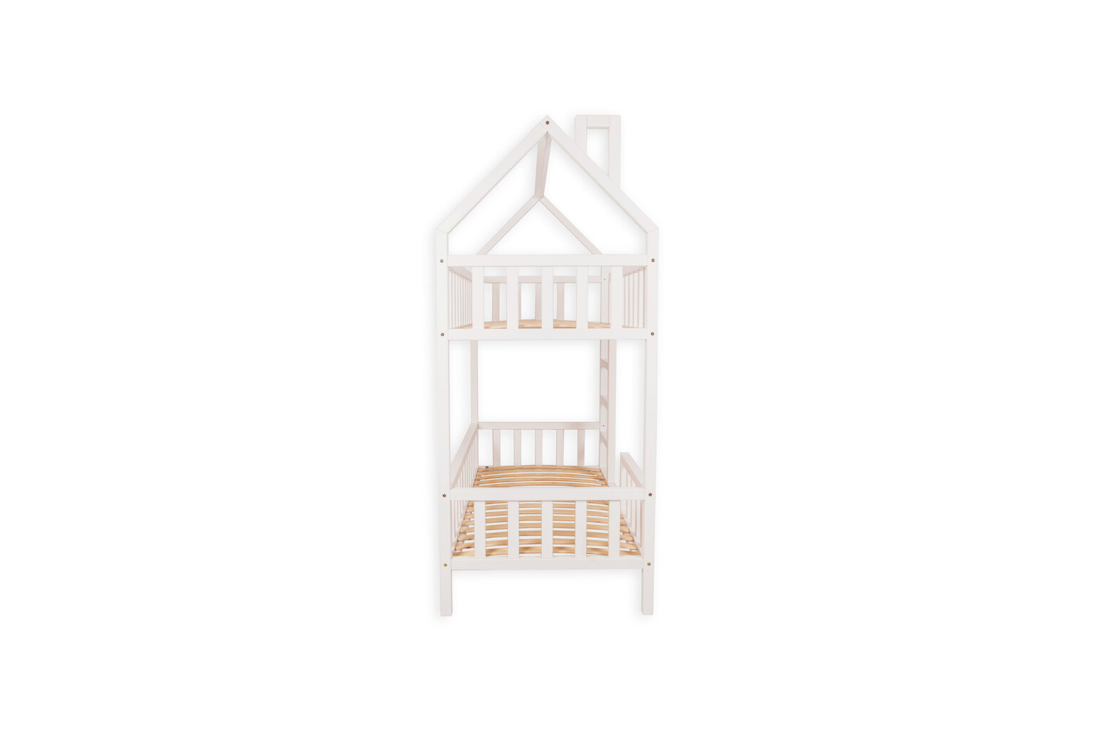 Vaikiška dviaukštė lova, 90 x 190 x 204 cm, balta. Folkland Home kaina ir informacija | Vaikiškos lovos | pigu.lt