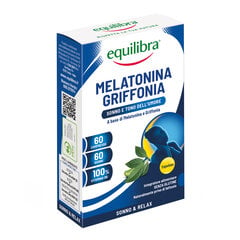 Пищевая добавка Equilibra Melatonin + Griffonia, 60 таблеток цена и информация | Другие пищевые добавки и препараты | pigu.lt