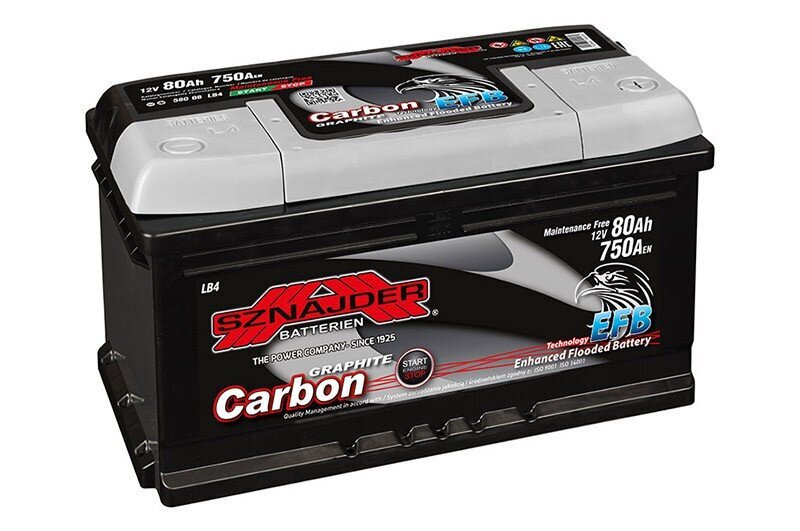 Akumuliatorius Sznajder Carbon EFB 12V 80Ah/750A AKB kaina ir informacija | Akumuliatoriai | pigu.lt