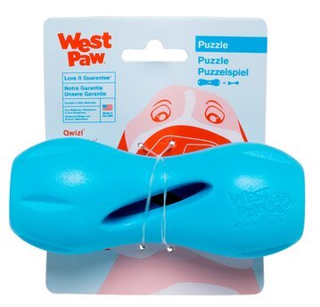 Guminis žaislas West Paw Qwizl, 14 cm, mėlynas kaina ir informacija | Žaislai šunims | pigu.lt