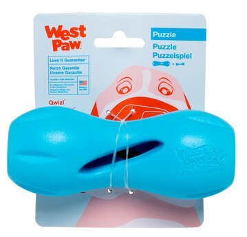 Guminis žaislas West Paw Qwizl, 14 cm, mėlynas цена и информация | Žaislai šunims | pigu.lt