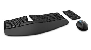 Беспроводная клавиатура и мышь Microsoft Sculpt Ergonomic, черная цена и информация | Клавиатуры | pigu.lt