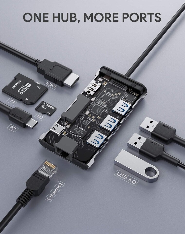 AUKEY CB-C91 kaina ir informacija | Adapteriai, USB šakotuvai | pigu.lt