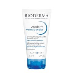 Питательный крем для рук Bioderma Atoderm Mains&Ongles 50 мл цена и информация | Кремы, лосьоны для тела | pigu.lt