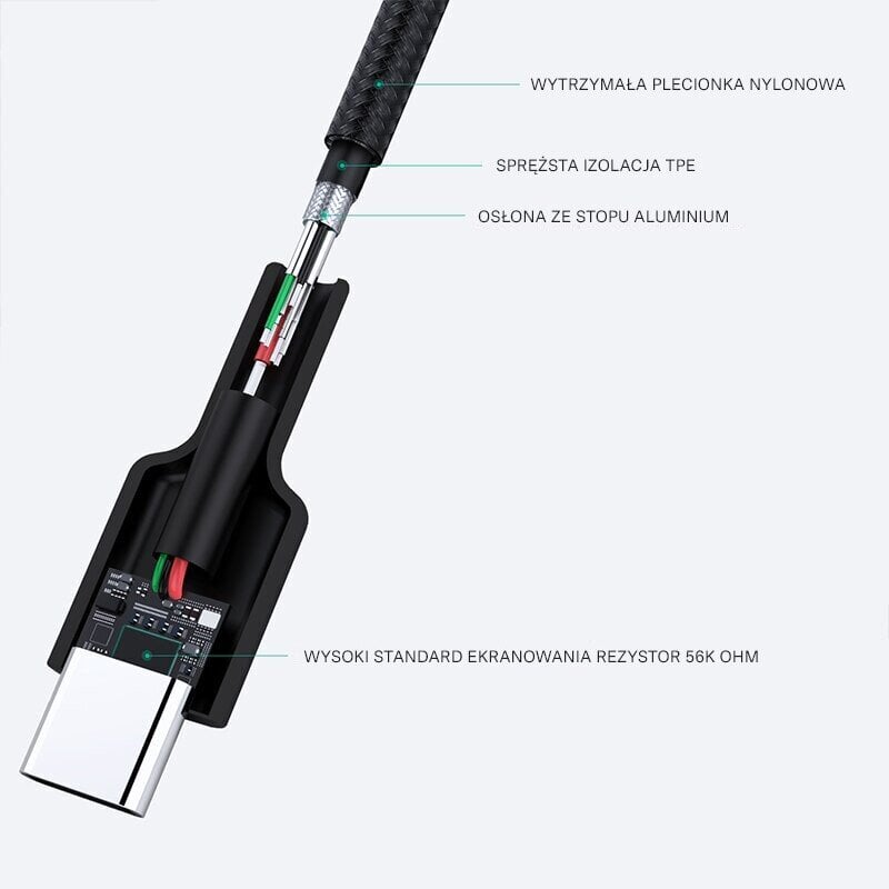 Aukey CB-CA1 OEM, USB C-USB A 3.1, 1m kaina ir informacija | Laidai telefonams | pigu.lt