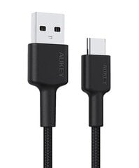 AUKEY CB-CA1 OEM нейлон Быстрая зарядка USB C-USB A 3.1 | ФКП | АФК | 1м | 5 Гбит/с | 3А | 60 Вт ЧР | 20В цена и информация | Кабели для телефонов | pigu.lt