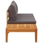 vidaXL Sodo suoliukas su staliuku ir pilkomis pagalvėlėmis, akacija kaina ir informacija | Lauko kėdės, foteliai, pufai | pigu.lt