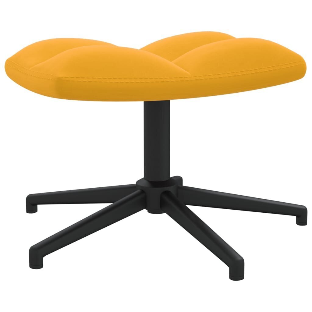 Poilsio kėdė su pakoja, garstyčių geltonos spalvos, aksomas kaina ir informacija | Svetainės foteliai | pigu.lt