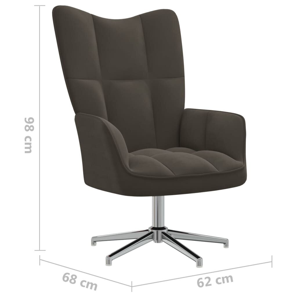 Poilsio kėdė, tamsiai pilkos spalvos, aksomas цена и информация | Svetainės foteliai | pigu.lt