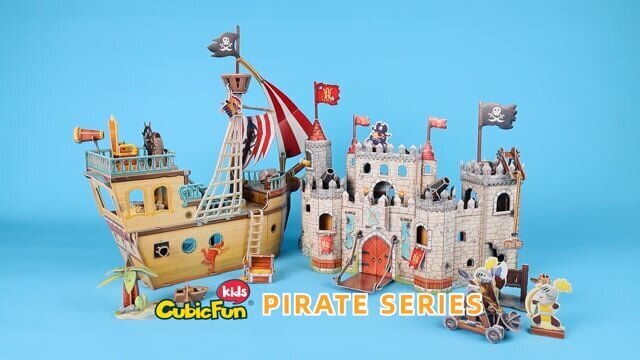 3D dėlionė Cubicfun „Piratų laivas“ kaina ir informacija | Dėlionės (puzzle) | pigu.lt