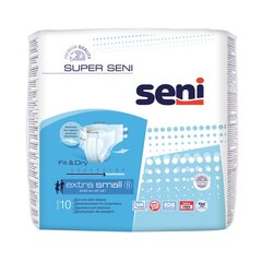 Подгузники SENI Super extra small, 10 шт. цена и информация | Подгузники, прокладки, одноразовые пеленки для взрослых | pigu.lt