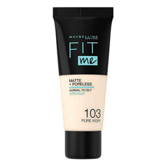 Жидкая основа для макияжа Fit Me! Maybelline (30 мл): Цвет - 103-pure ivory цена и информация | Пудры, базы под макияж | pigu.lt