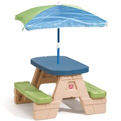 Стол для пикника Step2 с зонтиком для детей цена и информация | Детские столы и стулья | pigu.lt