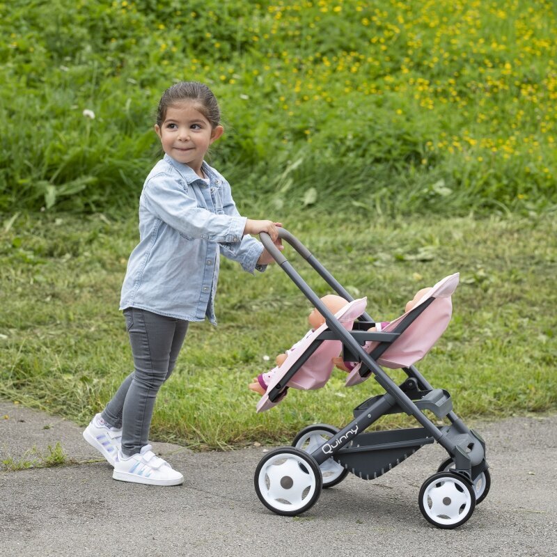Lėlių vežimėlis dvynukams Maxi Cosi Quinny - Smoby kaina ir informacija | Žaislai mergaitėms | pigu.lt
