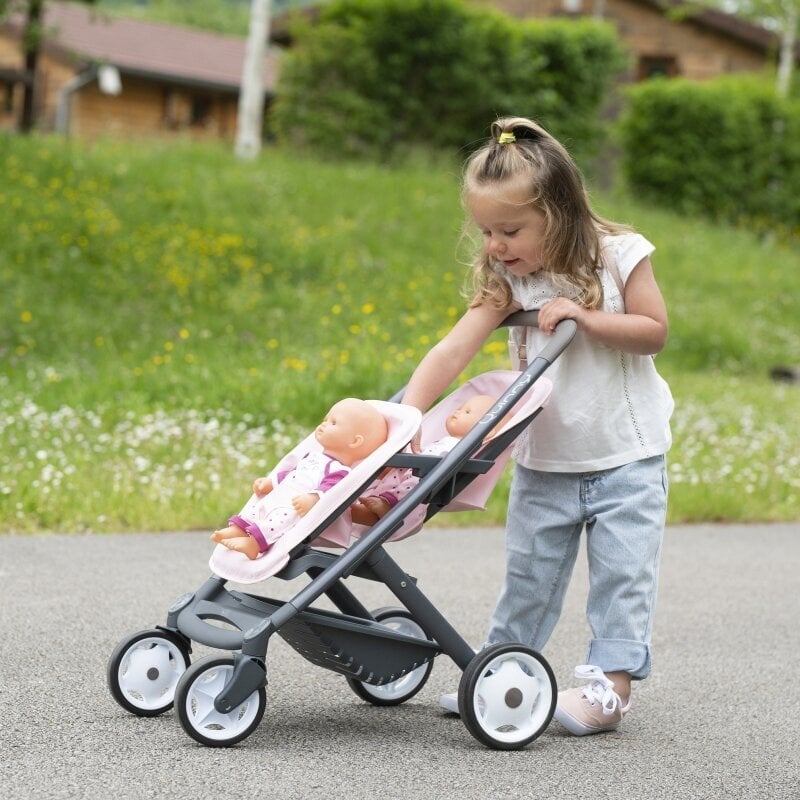 Lėlių vežimėlis dvynukams Maxi Cosi Quinny - Smoby цена и информация | Žaislai mergaitėms | pigu.lt