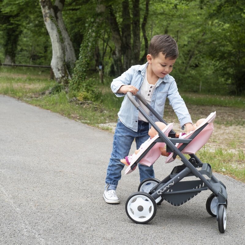 Lėlių vežimėlis dvynukams Maxi Cosi Quinny - Smoby kaina ir informacija | Žaislai mergaitėms | pigu.lt