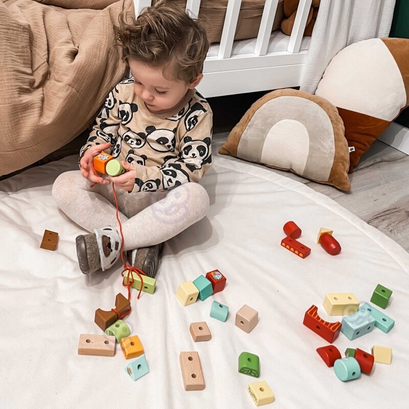 Medinių blokelių dėlionė kaina ir informacija | Žaislai kūdikiams | pigu.lt