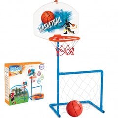 Krepšinio stovas 121 cm su futbolo vartais ir kamuoliu Woopie kaina ir informacija | Lauko žaidimai | pigu.lt