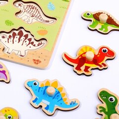Medinė dinozaurų dėlionė kaina ir informacija | Žaislai kūdikiams | pigu.lt