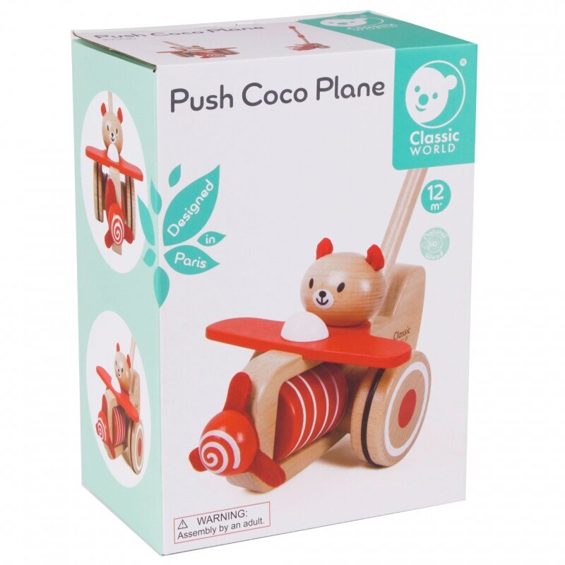 Medinis stumtukas meškiukas lėktuve, Classic World kaina ir informacija | Žaislai kūdikiams | pigu.lt