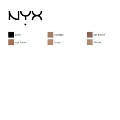 Макияж для бровей Precision NYX (0,13 г): Цвет - espresso цена и информация | Тушь, средства для роста ресниц, тени для век, карандаши для глаз | pigu.lt