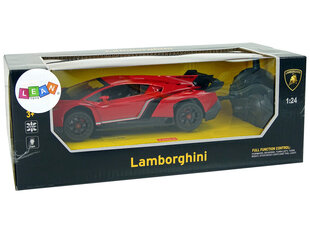 Radijo bangomis valdomas Lamborghini Veneno 1:24 raudonas su pulteliu kaina ir informacija | Žaislai berniukams | pigu.lt