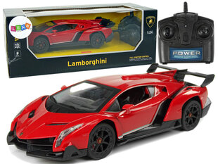 Radijo bangomis valdomas Lamborghini Veneno 1:24 raudonas su pulteliu kaina ir informacija | Žaislai berniukams | pigu.lt