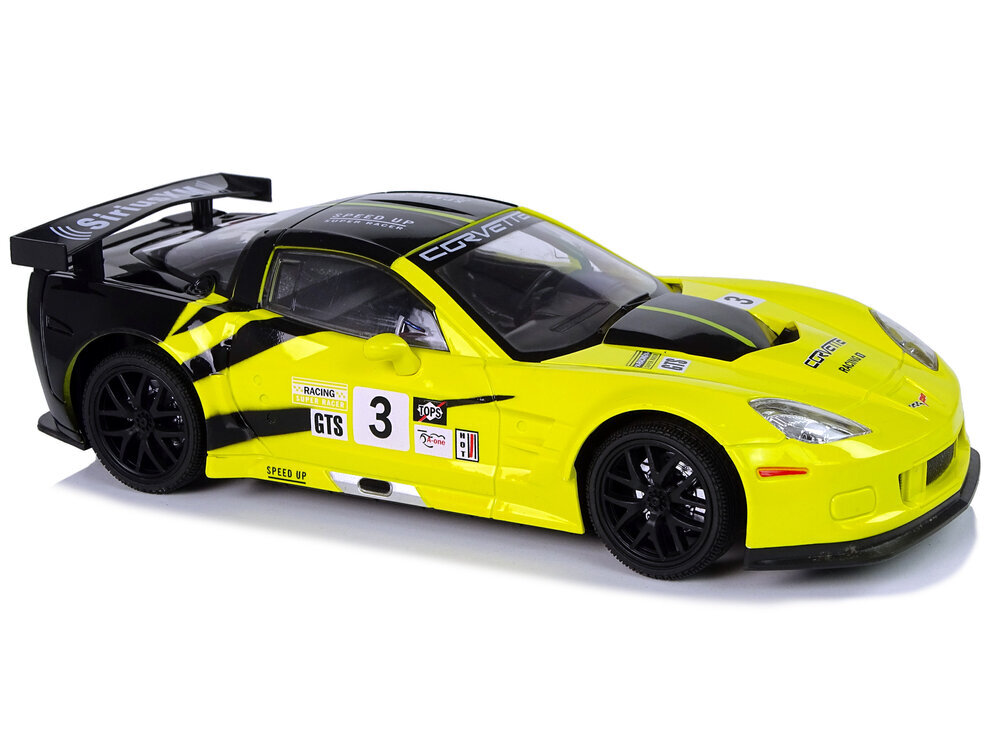 Radijo bangomis valdomas sportinis automobilis Corvette C6.R 1:18 geltonas kaina ir informacija | Žaislai berniukams | pigu.lt