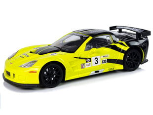 Радиоуправляемый спортивный автомобиль Corvette C6.R 1:18 желтый цена и информация | Игрушки для мальчиков | pigu.lt