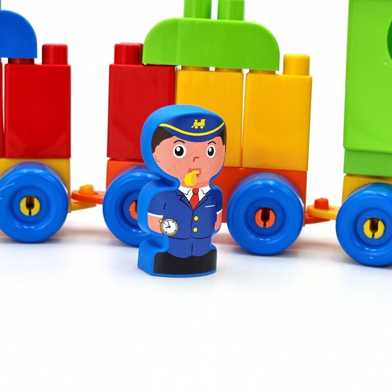 Traukinukas su kaladėlėmis kaina ir informacija | Žaislai berniukams | pigu.lt