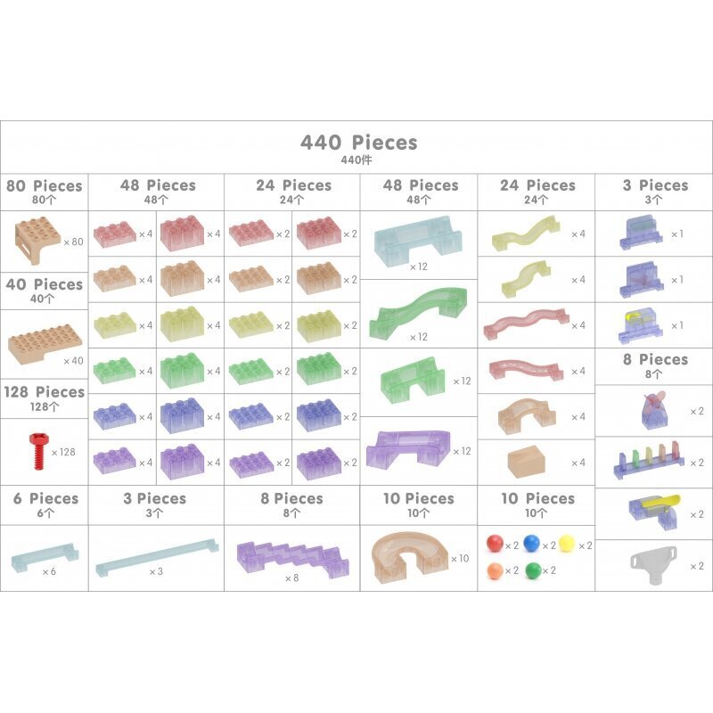 Stem lentos priedai, 440 vnt. kaina ir informacija | Lavinamieji žaislai | pigu.lt