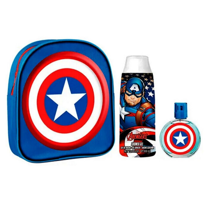 Rinkinys Capitán América berniukams/mergaitėms: Tualetinis vanduo EDT, 50 ml + dušo želė, 300 ml + kosmetinė kaina ir informacija | Kvepalai vaikams | pigu.lt