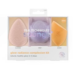 Губка для макияжа Real Techniques Sponge + Glow Radiance Complexion (3 шт) цена и информация | Кисти для макияжа, спонжи | pigu.lt