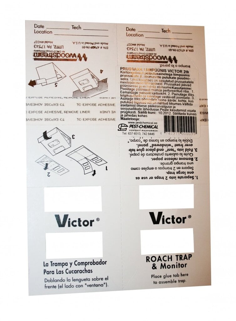 Victor lipni tarakonų gaudyklė, 2 vnt. kaina ir informacija | Vabzdžių naikinimas | pigu.lt