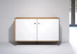 Komoda MC Akcent Touch, 123x76 cm, balta/ruda kaina ir informacija | Komodos | pigu.lt