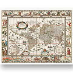 Plakatas Senovinis žemėlapis II, 42x59 cm (A2), Wolf Kult kaina ir informacija | Reprodukcijos, paveikslai | pigu.lt