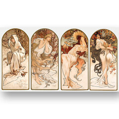 Plakatas The Seasons, Alphonse Mucha, 42x59 cm (A2), Wolf Kult kaina ir informacija | Reprodukcijos, paveikslai | pigu.lt