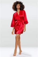 Атласный халат DKaren Belinda для женщин, красный цена и информация | Женские халаты | pigu.lt