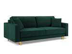 Trivietė sofa Micadoni Home Dunas, žalia/auksinės spalvos