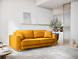 Trivietė sofa Micadoni Home Dunas, geltona/auksinės spalvos kaina ir informacija | Sofos | pigu.lt
