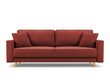 Trivietė sofa Micadoni Home Dunas, raudona/auksinės spalvos цена и информация | Sofos | pigu.lt