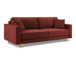 Trivietė sofa Micadoni Home Dunas, raudona/auksinės spalvos