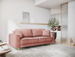 Trivietė sofa Micadoni Home Dunas, rožinė/auksinės spalvos kaina ir informacija | Sofos | pigu.lt