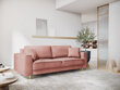 Trivietė sofa Micadoni Home Dunas, rožinė/auksinės spalvos цена и информация | Sofos | pigu.lt