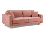 Трехместный диван Micadoni Home Dunas, розовый/золотой