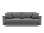 Trivietė sofa Micadoni Home Dunas, pilka/auksinės spalvos
