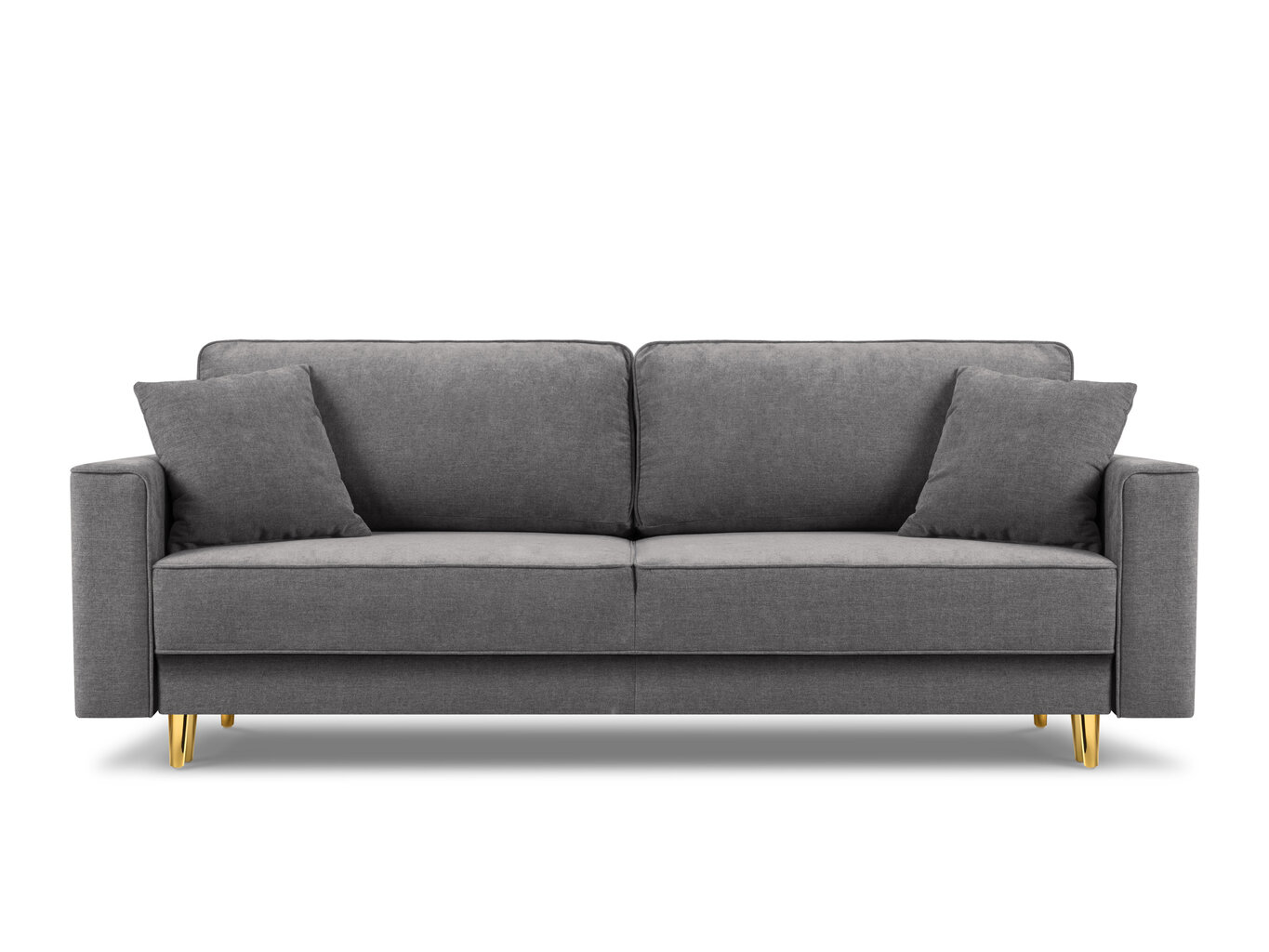 Trivietė sofa Micadoni Home Dunas, pilka/auksinės spalvos kaina ir informacija | Sofos | pigu.lt